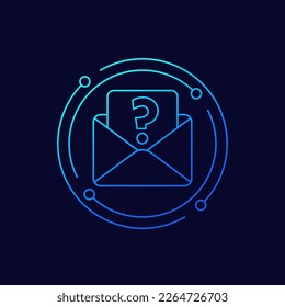 request mail icon, linear design