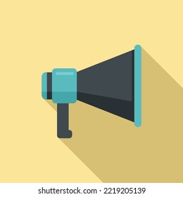 Request megaphone icon flat vector. Online form. File service