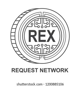request network coin  Cryptocurrency  icon outline