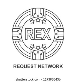 request network coin REX Cryptocurrency  icon outline