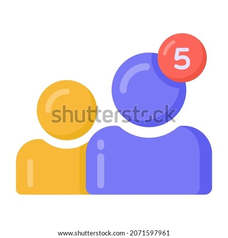Request notifications in flat style icon, social media friendship 