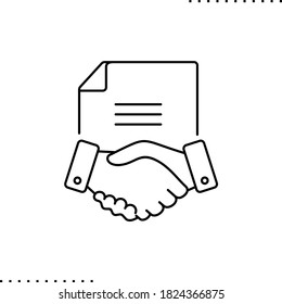 Request For Proposal, Rfp With Handshake Vector Icon In Outlines