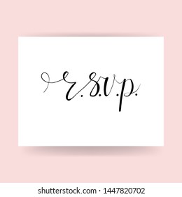 request for a response from an invited person or people. RSVP. vector. calligraphy