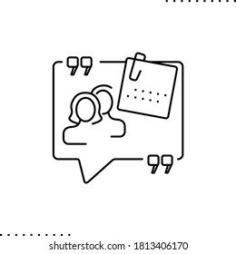 request, review vector icon in outlines