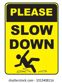 Request - Slow Down. Warning that you can slip