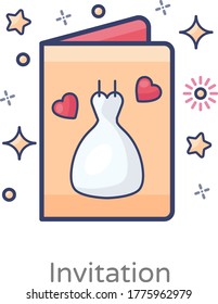 Request that tempts someone to do something, invitation flat vector 