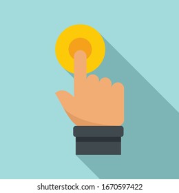 Request touch finger icon. Flat illustration of request touch finger vector icon for web design