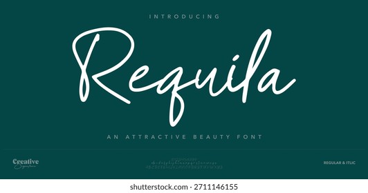 Requila is a bold and expressive handwritten font that stands out with its energetic flow and modern style. Ideal for posters, social media graphics, logos, and artistic branding.