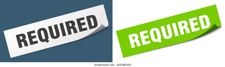 required paper peeler sign set. required sticker