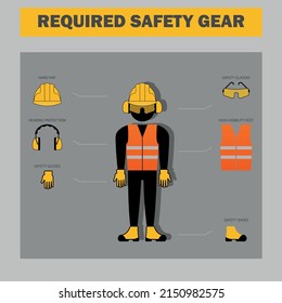 Required Safety Gear Infographic Chart Sign Stock Vector (Royalty Free ...