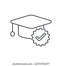 El conjunto necesario de conocimientos y habilidades. Crecimiento profesional y profesional. Icono lineal vectorial aislado en fondo blanco.