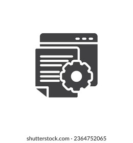 Icono vector de obtención de requisitos. signo plano relleno para concepto móvil y diseño web. Requisitos para recopilar el icono de glifo. Símbolo, ilustración del logotipo. Gráficos vectoriales