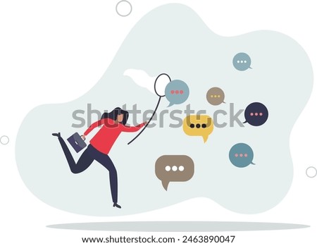 Requirement gathering, catch up meeting summary, client or customer opinion, conversation,flat vector illustration.