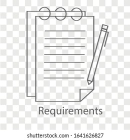 Requirement icon concept. Creative idea design. Flat vector illustration for template, brochure or presentation.