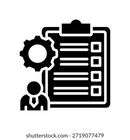 Ilustração do Vetor de Glifos do Ícone de Gerenciamento de Requisitos