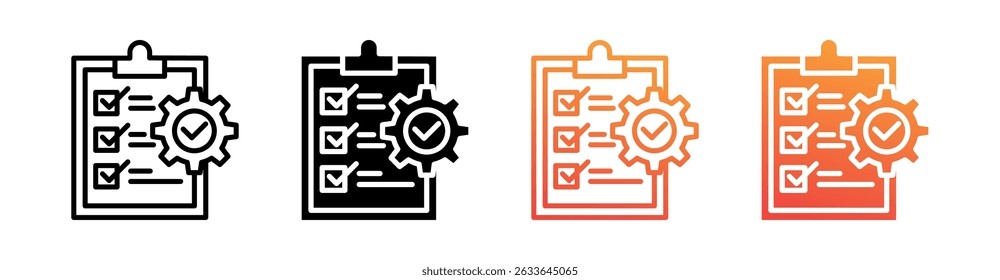 Requirement Multi Style Icon Set Vector