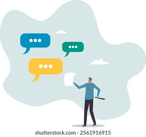 Requirements gathering, client demand or customer opinion, summary or meeting conclusion, stakeholders use case,business concept.flat character.