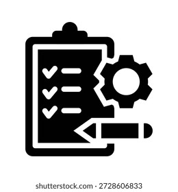 Anforderungen Glyphe Symbol Illustration Vektorgrafik. Einfache Elementgrafik, Vektorgrafik, geeignet für App, Websites und Präsentationen einzeln auf weißem Hintergrund