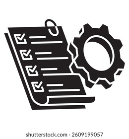 Requirements icon represented by Requirements simple symbol Black Filled style.