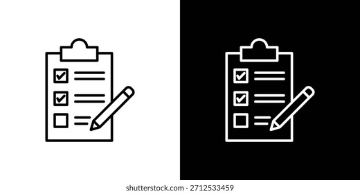 Icono de requisitos. Símbolo plano simple. Ilustración de pictograma de contorno negro perfecto