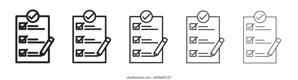 Symbolsatz für Anforderungen. Bearbeitbare Strichsammlung.