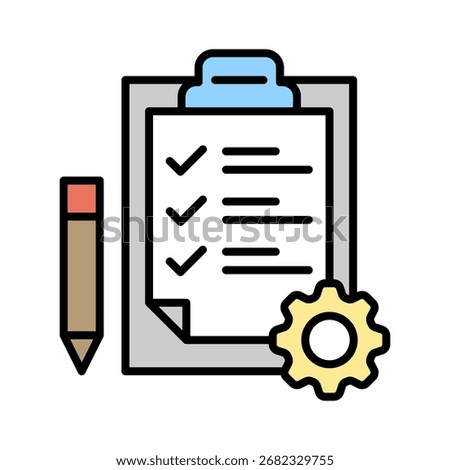 Requirements lineal color icon vector collection