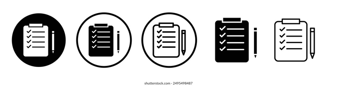 Requirements vector icon set in black and white color.