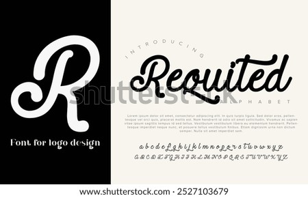 Requited vector alphabet font for logo design