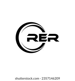 RER Logo Design, Inspiration for a Unique Identity. Modern Elegance and Creative Design. Watermark Your Success with the Striking this Logo.