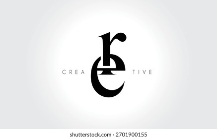 REre Elegant Serif Monogram Logo – Luxury Lowercase Typographic Lettermark for Modern Branding