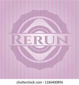 Rerun badge with pink background