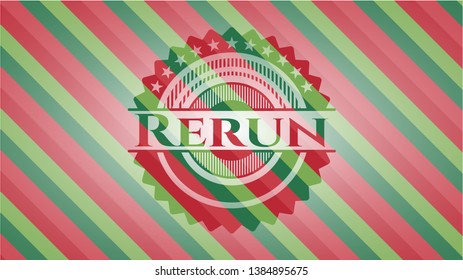Rerun christmas emblem background. Vector Illustration. Detailed.