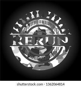 Rerun on grey camouflage pattern