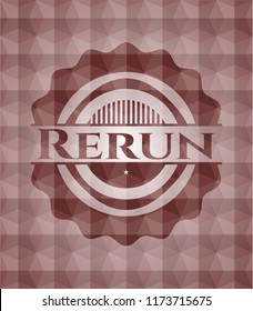 Rerun red geometric emblem. Seamless.
