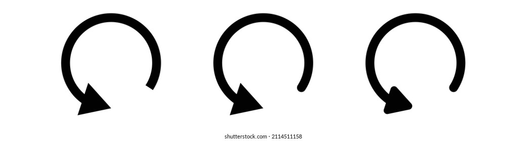 Rerurn arrows. Rotate icons set. Vector.