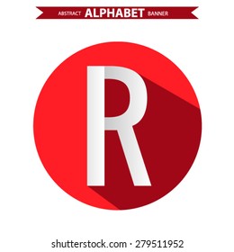 Res business icon with shadow. letter r