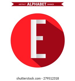 Res business icon with shadow. letter e