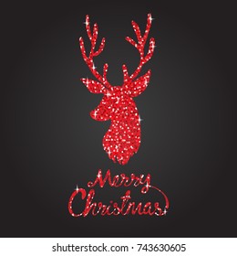 Res glitter merry christmas vector illustration
