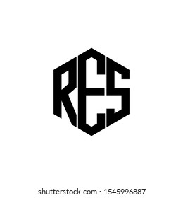 RES Letter Logo Design polygon Monogram Icon Vector Template