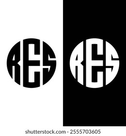 RES Logo Design Inspiration Unique Identity Stock Vector.