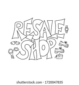 Volver a vender texto. Mensaje de doodle dibujado a mano. Cita vectorial.