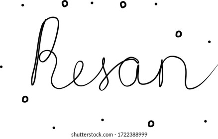 Resan phrase handwritten with a calligraphy brush. Trip in swedish. Modern brush calligraphy. Isolated word black
