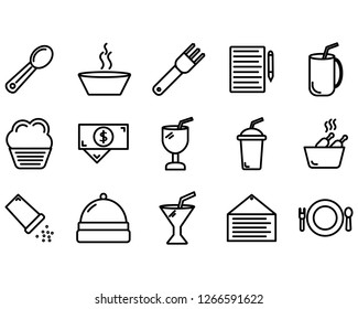 resaturant icon set with perfect outline style,really elegance for your business