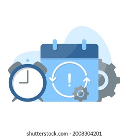 reschedule concept illustration flat design vector eps10. simple, modern style for icon, infographic, empty state ui, or social media