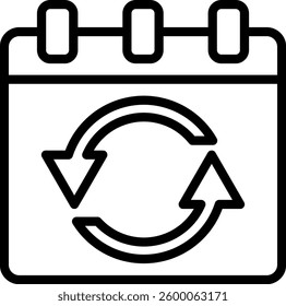 Reschedule Icon Line Vector Illustration