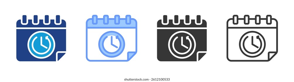 Reschedule icon set multiple style collection