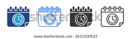 Reschedule icon set multiple style collection