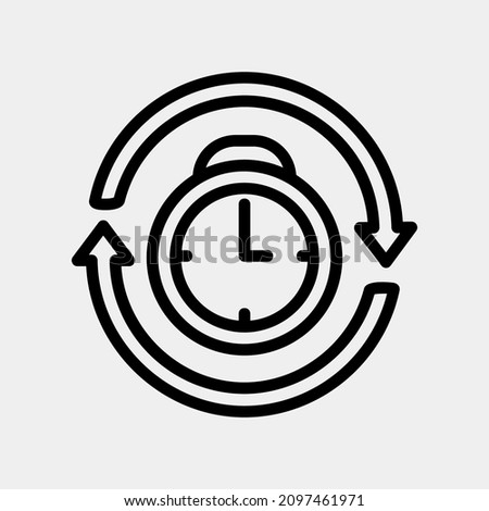 Reschedule icon vector illustration in line style about calendar and date, use for website mobile app presentation
