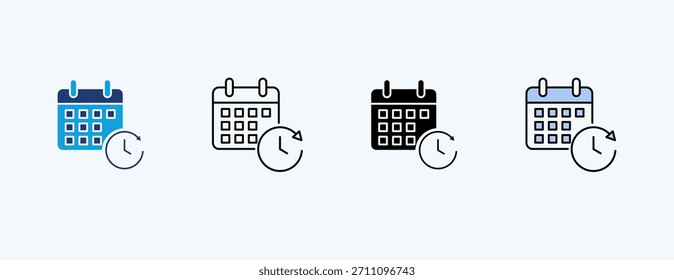 Reschedule Multiple Icon Illustration Vector