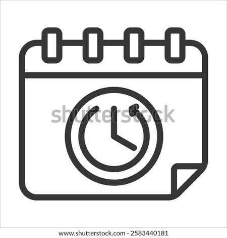 Reschedule Outline Icon Vector Illustration